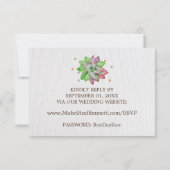 Boho Rustic Floral Succulent Wedding Website UAWG RSVP Karte (Rückseite)