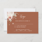 Boho Rustic Floral Terracotta Wedding RSVP Karte (Vorderseite)