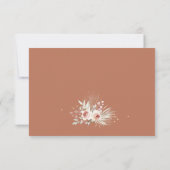 Boho Rustic Floral Terracotta Wedding RSVP Karte (Rückseite)