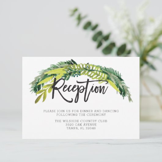 Boho Rustic Floral Wedding Card Begleitkarte (Stehend Vorderseite)