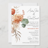 Boho Rustic Floral Wedding Einladung (Vorderseite)