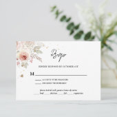 Boho Rustic Floral Wedding RSVP Karte (Stehend Vorderseite)