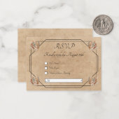 Boho Rustic Floral Wedding RSVP Mitteilungskarte (Vorderseite/Rückseite Beispiel)