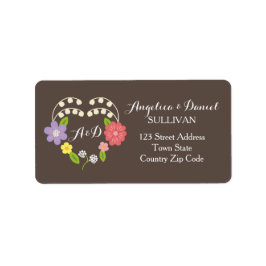 Boho Rustic Floral Wreath Wedding Adressaufkleber