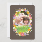 Boho Rustic Floral Wreath Wedding Ankündigung (Rückseite)