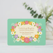 Boho Rustic Floral Wreath Wedding (Mint) (Stehend Vorderseite)