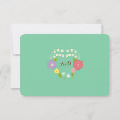 Boho Rustic Floral Wreath Wedding (Mint) (Rückseite)