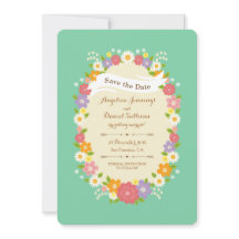 Boho Rustic Floral Wreath Wedding (Mint)