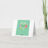 Boho Rustic Floral Wreath Wedding (Mint) Dankeskarte (Rückseite)