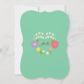 Boho Rustic Floral Wreath Wedding (Mint) Einladung (Rückseite)