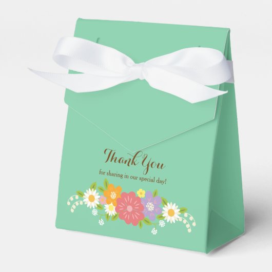Boho Rustic Floral Wreath Wedding (Mint) Geschenkschachtel (Vorderseite)