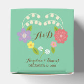 Boho Rustic Floral Wreath Wedding (Mint) Geschenkschachtel (Oben)