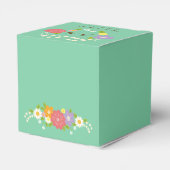 Boho Rustic Floral Wreath Wedding (Mint) Geschenkschachtel (Rückseite)