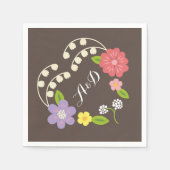 Boho Rustic Floral Wreath Wedding Serviette (Vorderseite)