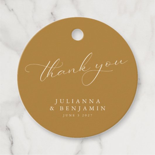 Boho Rustic Floral Yellow Wedding Custom Vielen Da Geschenkanhänger (Vorderseite)