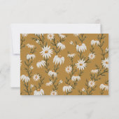 Boho Rustic Floral Yellow Wedding Individuellen Na Dankeskarte (Rückseite)