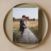 Boho Rustic Foto Wedding Dankeskarte