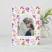 Boho Rustic Garden Photo Save The Date (Stehend Vorderseite)