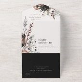 Boho Rustic Gothic Rust Black Botanical Wedding All In One Einladung (Außenbereich)
