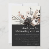 Boho Rustic Gothic Rust Black Botanical Wedding Dankeskarte (Vorderseite)