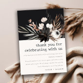 Boho Rustic Gothic Rust Black Botanical Wedding Dankeskarte