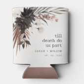 Boho Rustic Gothic Rust Black Botanical Wedding Dosenkühler (Rückseite)