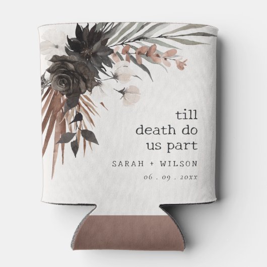 Boho Rustic Gothic Rust Black Botanical Wedding Dosenkühler (Rückseite)