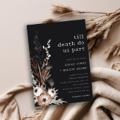 Boho Rustic Gothic Rust Black Botanical Wedding Einladung