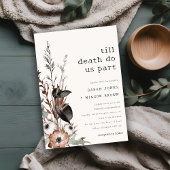 Boho Rustic Gothic Rust Black Botanical Wedding Einladung