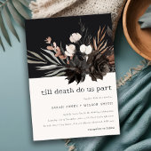 Boho Rustic Gothic Rust Black Botanical Wedding Einladung