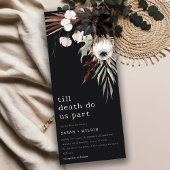 Boho Rustic Gothic Rust Black Botanical Wedding Einladung