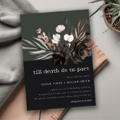 Boho Rustic Gothic Rust Black Botanical Wedding Einladung