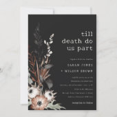 Boho Rustic Gothic Rust Black Botanical Wedding Einladung (Vorderseite)