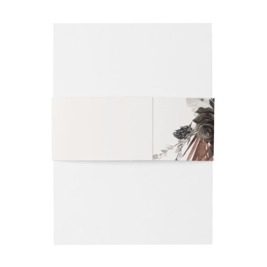 Boho Rustic Gothic Rust Black Botanical Wedding Einladungsbanderole (Rückseitenbeispiel)