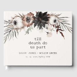 Boho Rustic Gothic Rust Black Botanical Wedding Gästebuch