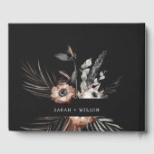 Boho Rustic Gothic Rust Black Botanical Wedding Gästebuch (Rückseite)