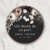 Boho Rustic Gothic Rust Black Botanical Wedding Geschenkanhänger (Vorderseite)