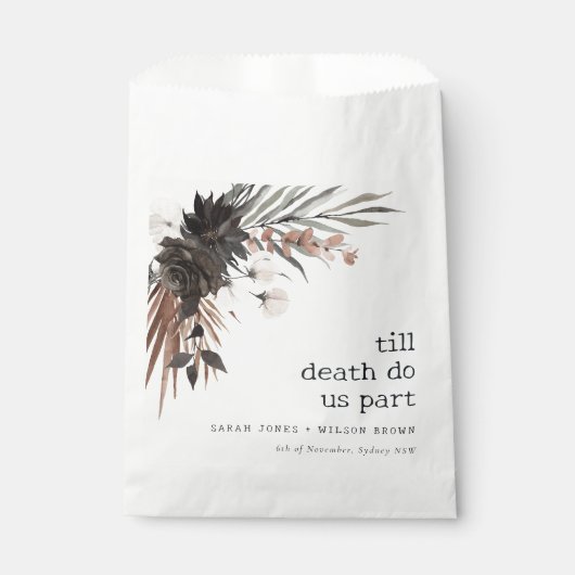 Boho Rustic Gothic Rust Black Botanical Wedding Geschenktütchen (Vorderseite)
