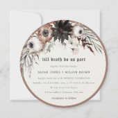 Boho Rustic Gothic Rust Black Botanical Wedding In Einladung (Vorderseite)