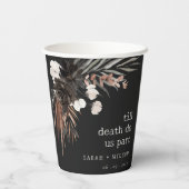 Boho Rustic Gothic Rust Black Botanical Wedding Pappbecher (Rückseite)