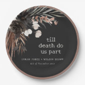 Boho Rustic Gothic Rust Black Botanical Wedding Pappteller (Vorderseite)