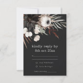 Boho Rustic Gothic Rust Black Botanical Wedding RSVP Karte (Vorderseite)