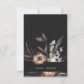 Boho Rustic Gothic Rust Black Botanical Wedding RSVP Karte (Rückseite)