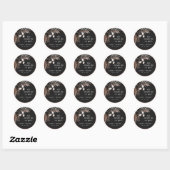 Boho Rustic Gothic Rust Black Botanical Wedding Runder Aufkleber (Blatt)
