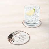 Boho Rustic Gothic Rust Black Botanical Wedding Runder Pappuntersetzer (Vor Ort)