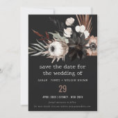Boho Rustic Gothic Rust Black Botanical Wedding Save The Date (Vorderseite)