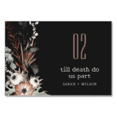 Boho Rustic Gothic Rust Black Botanical Wedding Tischnummer (Vorderseite)