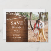 Boho Rustic Greenerity Wedding Foto Save the Date (Vorderseite)