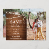 Boho Rustic Greenerity Wedding Foto Save the Date (Vorne/Hinten)