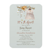 Boho Rustic Greenery Baby Girl Magnet (Vertikal)